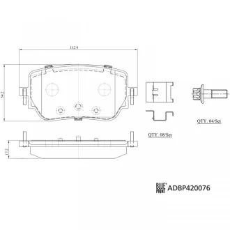 Фото 1 - колодки гальмівні (задні) MB A-class (W177)/B-class (W247) 18-/GLA-class (C118) 19- BLUE PRINT ADBP420076 Колодки гальмівні (задні) MB A-class (W177)/B-class (W247) 18-/GLA-class (C118) 19- BLUE PRINT ADBP420076 (фото 1)