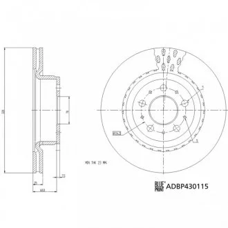Фото 1 - диск гальмівний (передній) Tesla Model 3 17- (320x25) BLUE PRINT ADBP430115 Диск гальмівний (передній) Tesla Model 3 17- (320x25) BLUE PRINT ADBP430115 (фото 1)