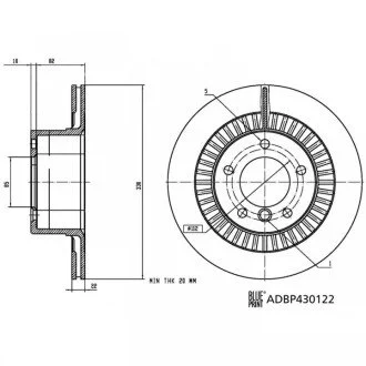 Диск гальмівний (задній) MB G-class (W463) AMG 04- (330x22.2) PRO BLUE PRINT ADBP430122