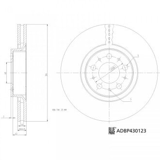 Диск гальмівний (передній) Volvo S60/XC90 01-10 (316x28) BLUE PRINT ADBP430123