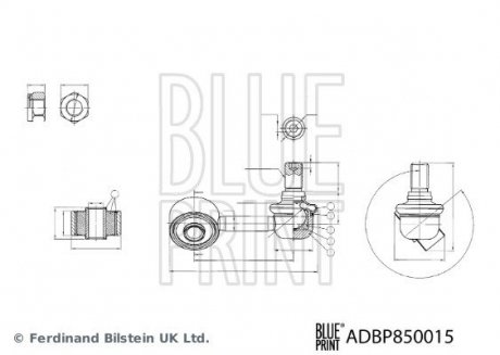 Кронштейн(тяга) стабілізатора з гайками BLUE PRINT ADBP850015