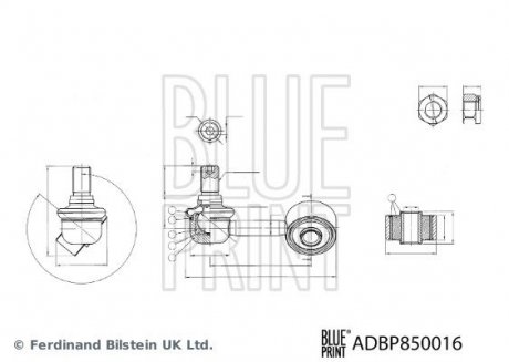 Кронштейн(тяга) стабілізатора з гайками BLUE PRINT ADBP850016 (фото 1)
