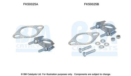Монтажный комплект, труба выхлопного газа BM CATALYSTS FK50025
