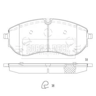 Гальмiвнi колодки дисковi BF BORG & BECK BBP2837