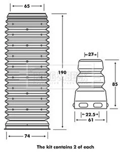 Пильник+вiдбiйник амортизатора к-т 4шт BORG & BECK BPK7001