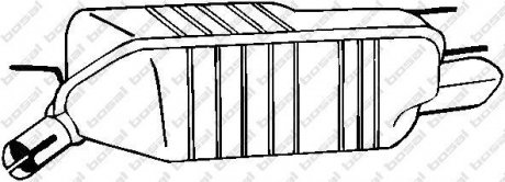 Глушитель, алюм. cталь, задн. часть OPEL CALIBRA 2.0i (00/94 - 07/97) BOSAL 185-403 (фото 1)