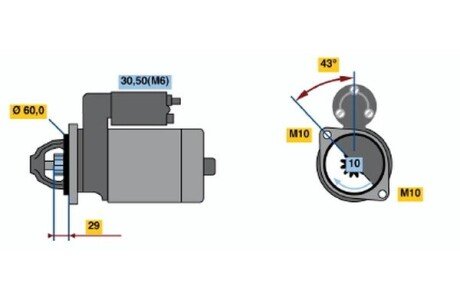 Стартер CHRYSLER CROSSFIRE ROADSTER 04-07; MERCEDES-BENZ VITO / MIXTO (W639) 03-н.в. BOSCH 0001108409 (фото 1)