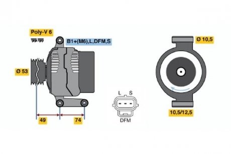 Генератор 2.0DI-TDCI 105A (0 124 415 031) BOSCH 0124415032