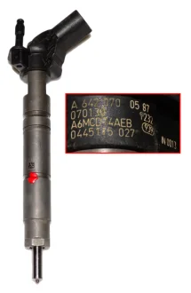 Форсунка дизель відновлена 3.0TDI 24V Mercedes-Benz Sprinter 906 06-18, Mercedes-Benz Vito W639 03-14 BOSCH 0445115027