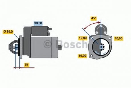 Стартер BOSCH 0 986 011 280