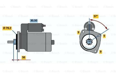 Стартер VW TRANSPORTER IV 1,9D BOSCH 0986016190 (фото 1)