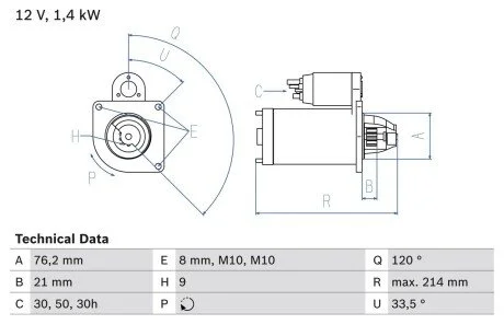 Стартер BOSCH 0 986 017 110
