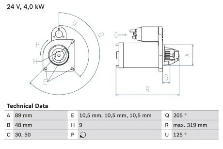 Стартер BOSCH 0 986 017 240