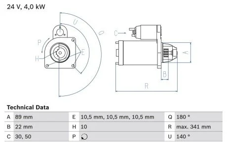 Стартер BOSCH 0 986 017 880