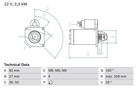 Стартер BOSCH 0 986 018 950