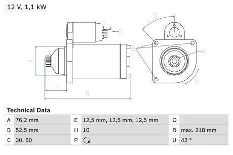 Стартер BOSCH 0 986 020 240