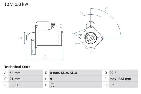 Стартер BOSCH 0 986 021 230