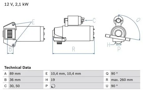 Стартер BOSCH 0 986 021 351