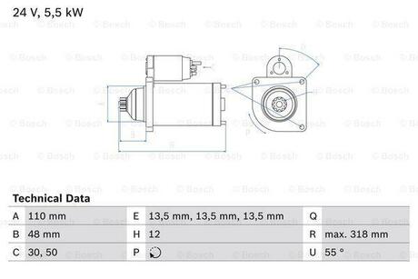 Стартер BOSCH 0 986 021 490 (фото 1)