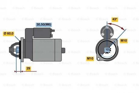 Стартер BOSCH 0 986 022 280 (фото 1)