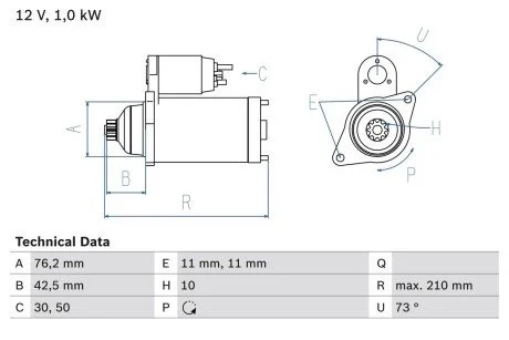 Стартер BOSCH 0986022290