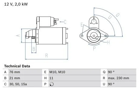 Стартер BOSCH 0 986 022 880