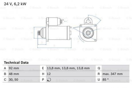 Стартер BOSCH 0 986 022 980