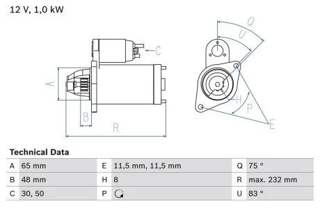 Стартер BOSCH 0 986 023 470