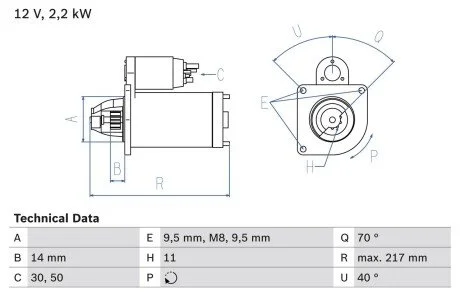 Стартер BOSCH 0 986 023 580