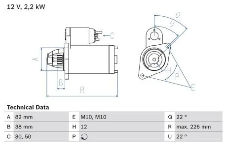 Starter motor BOSCH 0986024380