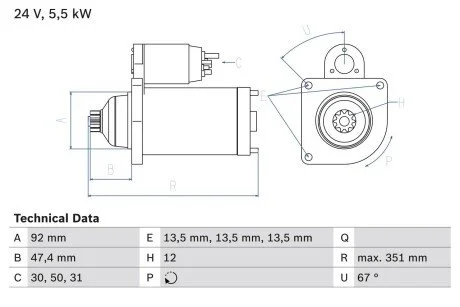 Стартер BOSCH 0 986 025 450