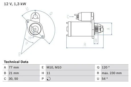 Стартер BOSCH 0 986 029 130