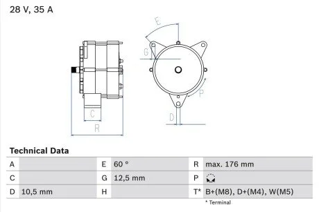 Генератор BOSCH 0 986 037 440