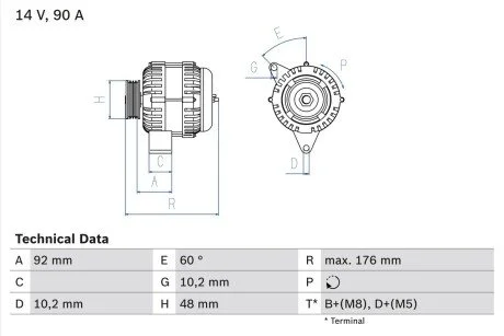 Генератор BOSCH 0 986 039 740