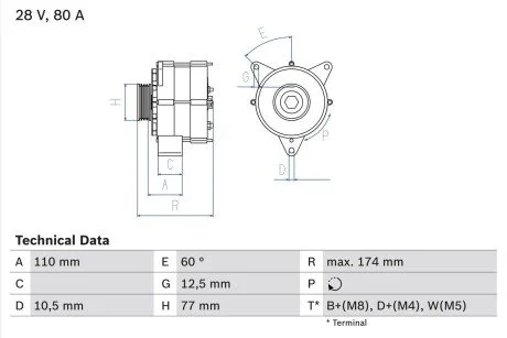 Генератор BOSCH 0 986 039 790