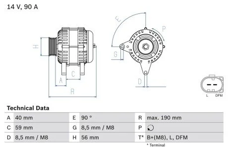 Генератор BOSCH 0986041490