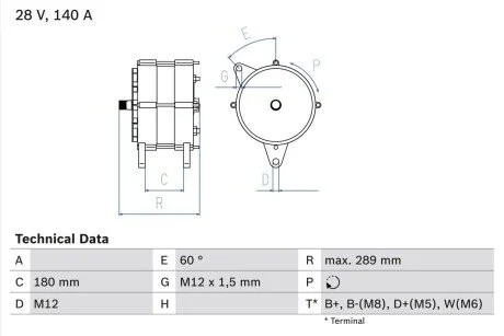 Генератор BOSCH 0 986 041 640