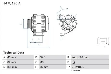 Генератор BOSCH 0 986 041 740