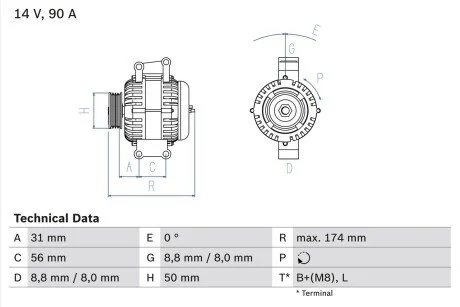 Генератор BOSCH 0 986 042 530
