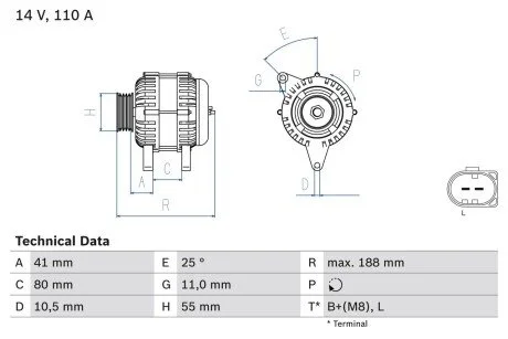 Генератор BOSCH 0 986 046 060