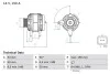 Генератор 14V 150A Opel Movano/Vivaro/Renault Laguna II/Megane II/MasterII/Trafic II 1.9 - 2.5 D 06- BOSCH 0 986 046 260 (фото 1)