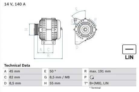 Генератор BOSCH 0 986 047 380