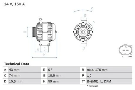 Генератор BOSCH 0 986 047 910