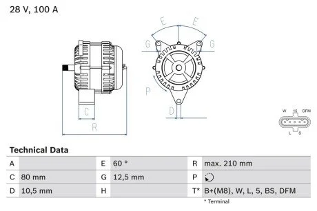 Генератор BOSCH 0 986 048 110