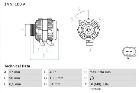 Генератор BOSCH 0 986 048 400