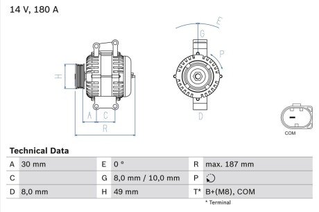 Генератор BOSCH 0986048820