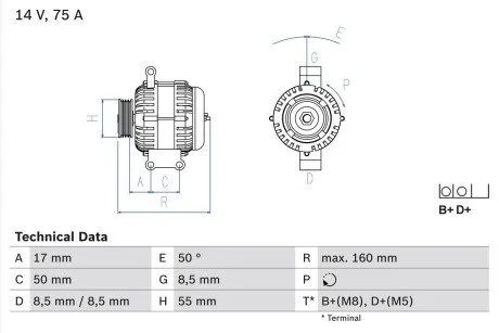 Генератор BOSCH 0 986 049 081