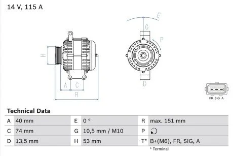 Генератор BOSCH 0 986 049 460