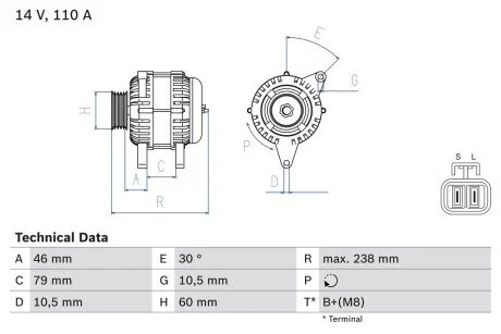 Генератор BOSCH 0 986 049 500