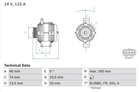 Генератор BOSCH 0 986 049 520